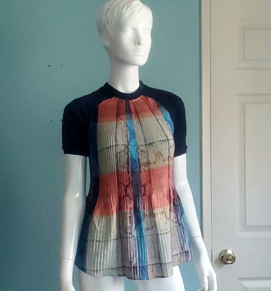 Zara Short Sleeve Flowy Boho Pleated Top Medium